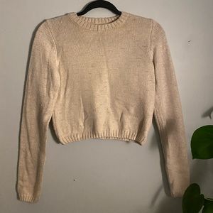 NEW WITH TAGS beige cropped sweater from Garage.